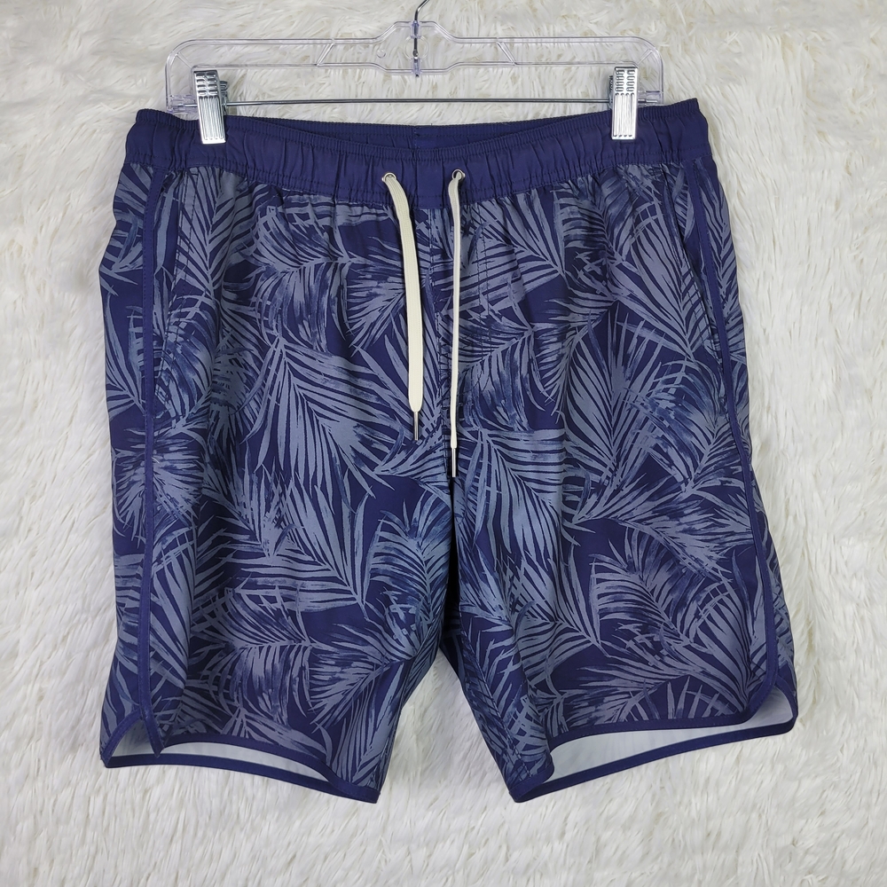 Fair Harbor Mens Small Blue Tropical Swim‎ Trunks Vacation Beach Unlined